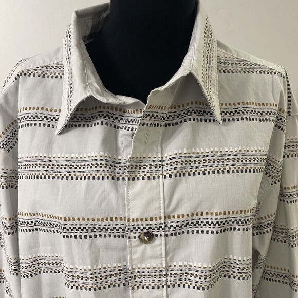 The North Face Long Sleeve Button Down Striped Shirt Mens Size XL Light Gray B16 - Picture 2 of 11